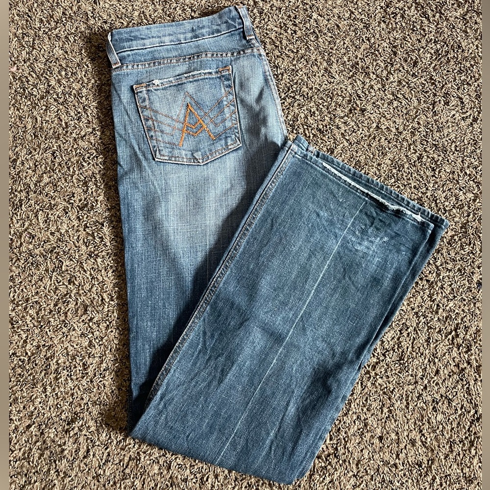 7 For All Mankind Blue Flare & Wide Leg Jeans